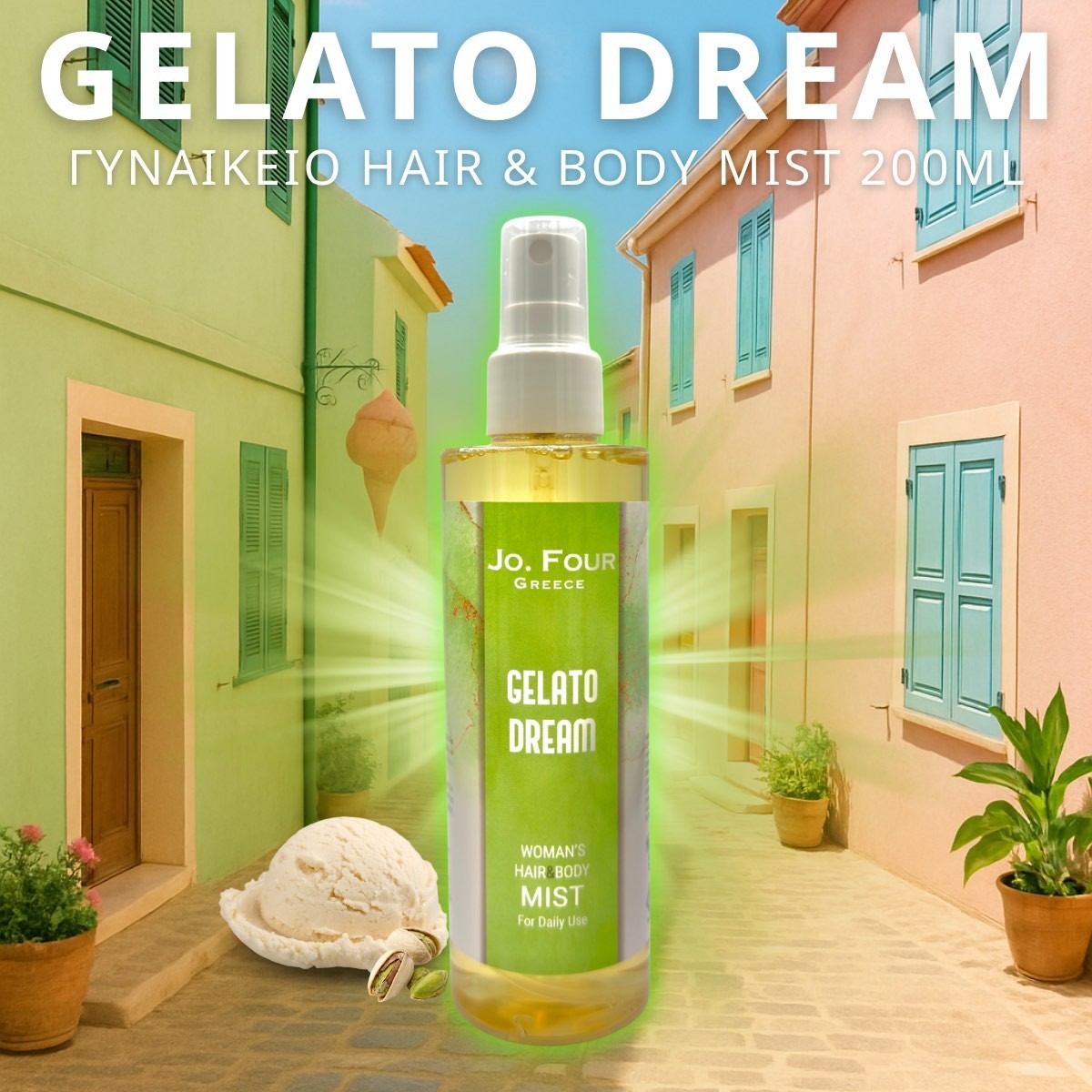 GELATO DREAM  HAIR & BODY MIST 200ML JO.FOUR GREECE 